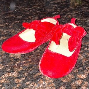 Baby Gap Red Velvet Bow Mary Janes